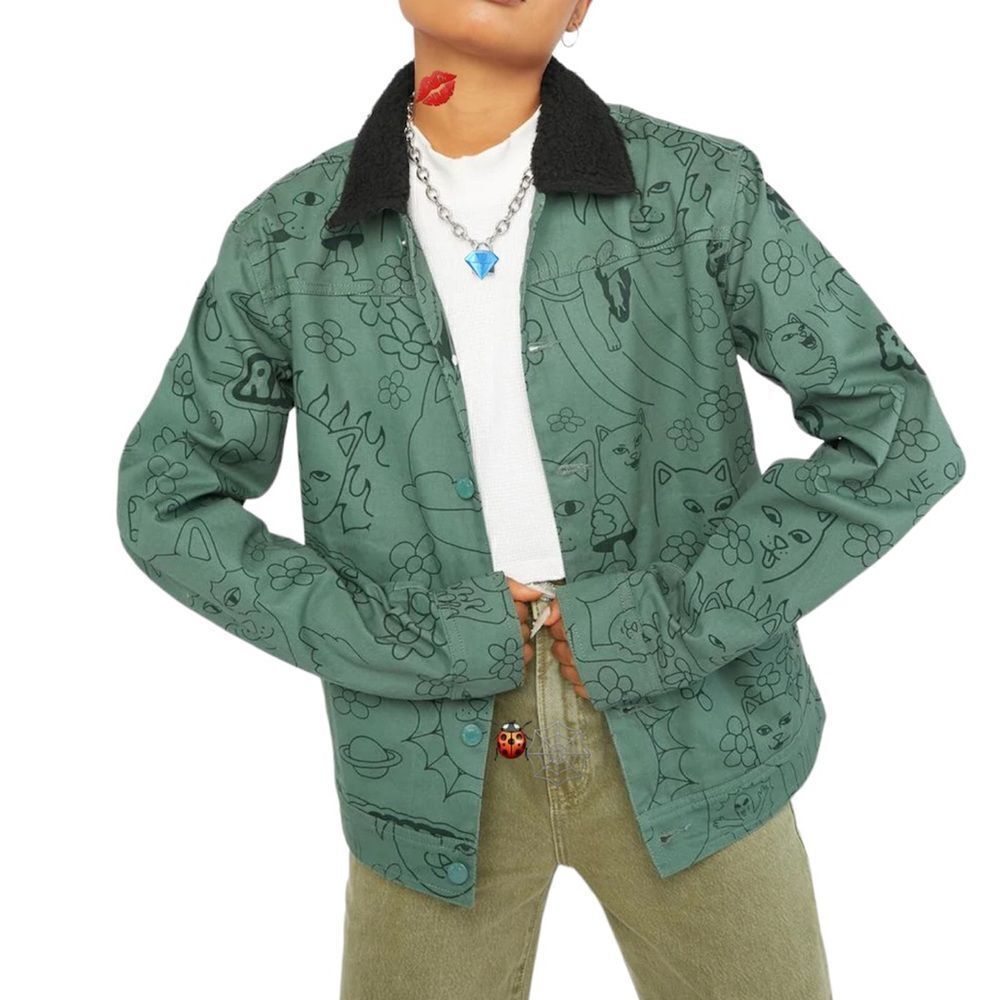 RipnDip Scribble Up Button Jacket New Size Small